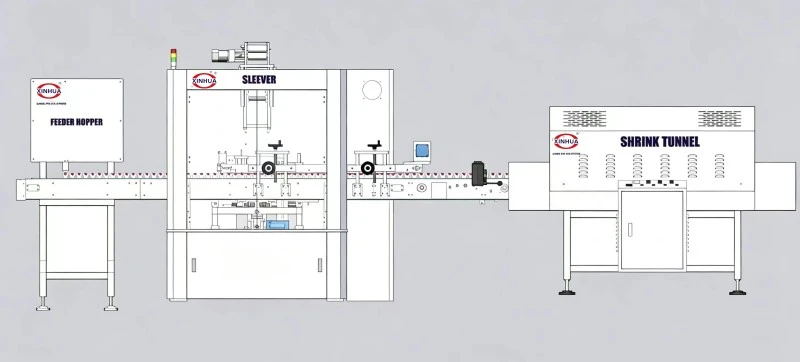 Cosmetic Container Sleeve Labeling Machine